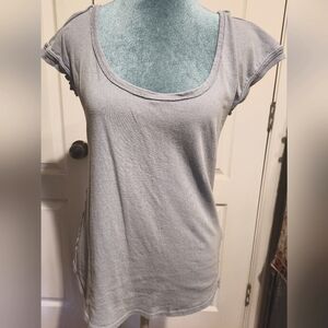 We The Free Blue Fitted Cap Sleeve Tee NWOT